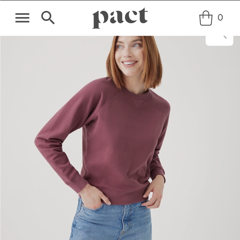 Pact Essential Loopback Terry Crew Sweatshirt